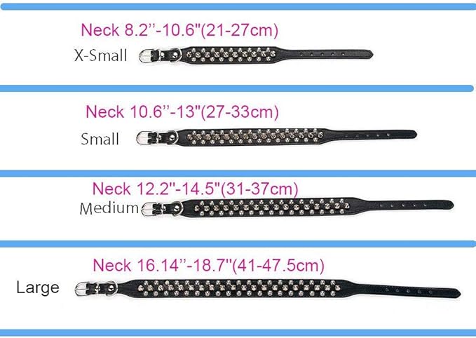 Spiked Dog Collar Soft Pu Leather Mushrooms Rivet Spike Studded Puppy Adjustable Pet Collars for Small Breeds (L, Black Set)