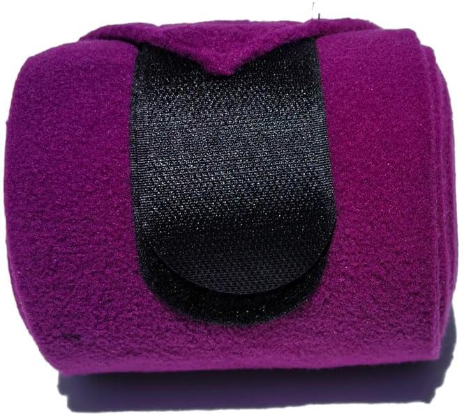 Horse Polo Leg Wraps Soft Fleece Wraps Equestrian Leg Bandage 4-Pack (Purple, Cob(8.2ft))