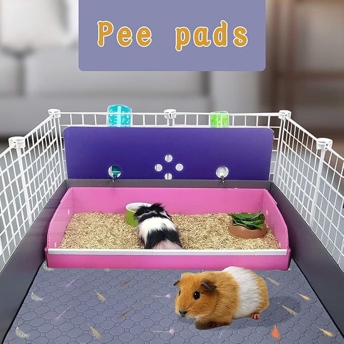 2Pcs Guinea Pig Cage Liners,Guinea Pig Fleece Cage Liners36''X36'' Super Absorbent Washable Pee Pads Reusable for Rabbit Hamster Chinchilla