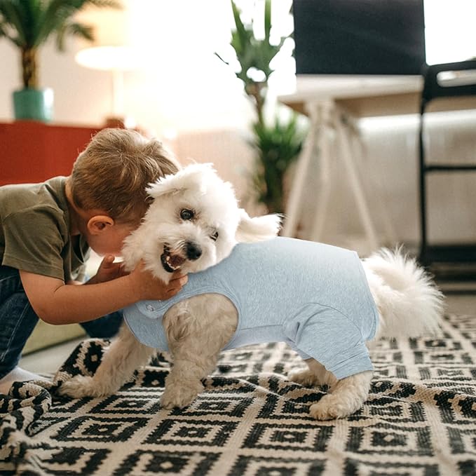 Nanaki Dog Wound Care Shirt, Dog Leg Sleeve To Stop Licking Rear Leg And Abdomen, Doggy Surgery Suit Female Spay,Doggy Onesie For Surgery Female Male, Pet Surgical Recovery Suit Pet Wound Heal Clothes