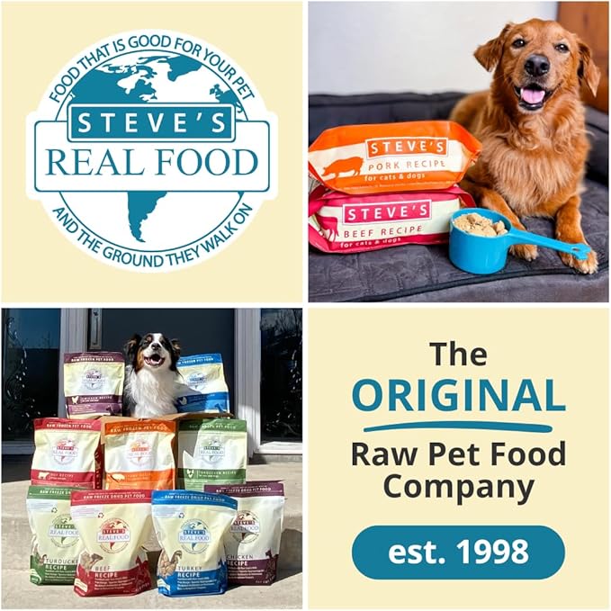 Steve's Real Food Freeze-Dried Raw Nuggets - Lamu Recipe - Raw Pet Food for Dogs and Cats - 20 oz