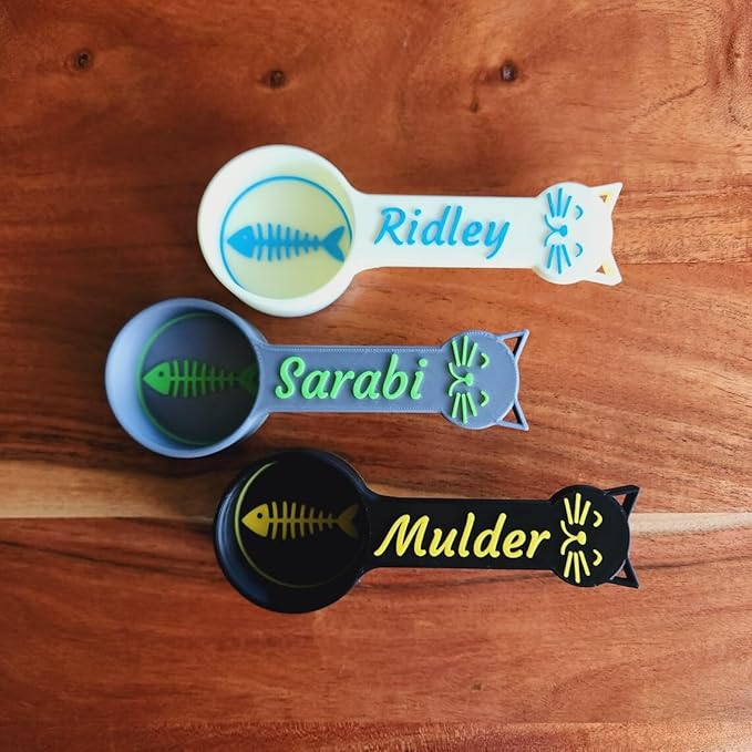 Personalized Cat Food Scoop, Cat Food Measuring Cup with Name, Kibble Scoop (2 oz - 1/4 cup)