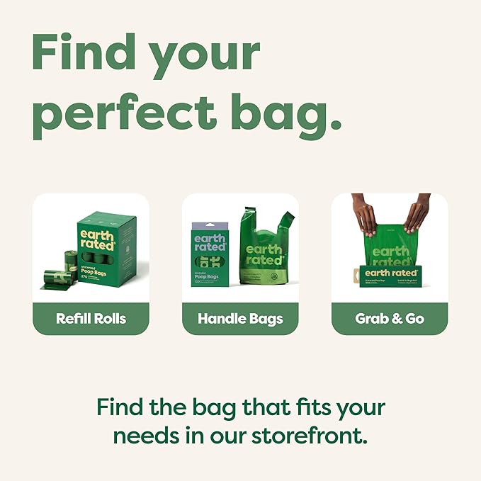 Earth Rated Dog Poop Bags, Thick Grab and Go Single Roll, Ideal for Backyard Pickups, Lavender Scented, 100 Count