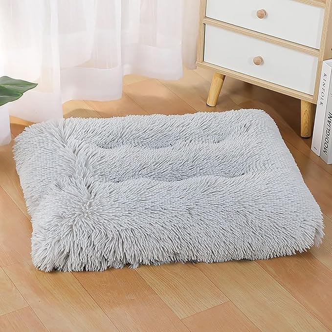 Dog Crate Mat, Dog Bed for Large Dogs, Comfy Fluffy Kennel Pad Anti-Slip for Dog beds & Furniture, Quilted Dog Bed for Pets for Medium/Small Dogs Cats (Color : Purple, Size : 20x14.9)