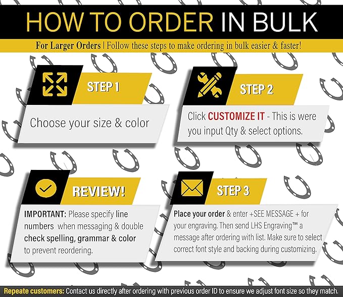 Personalized Horse Stall Name Plates, 2x8 Horse Stall Signs with Adhesive, All Weather UV Protected, Ash Plastic White Letters - Made in USA - N1