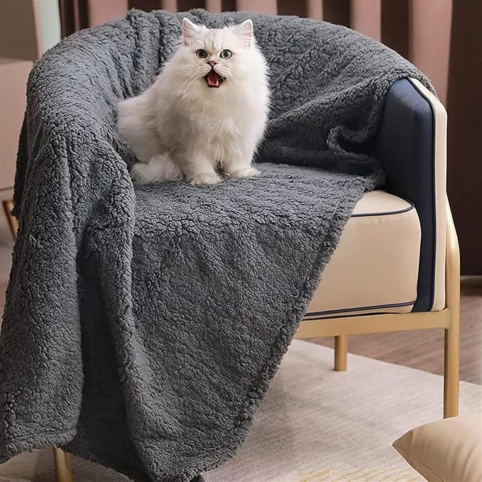 Pet Blankets for Couch Sofa Bed Dog Blankets Reversible Cat Blanket Soft Furniture Protector Cover for Small Medium Large Dogs Cats, Orange, 24 x 31 inches
