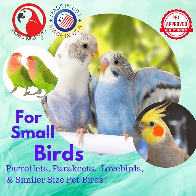 Bonka Bird Toys 1467 Ball Clanger Plastic Colorful Noisy Rattle Parrot Cage Toy Parrotlet, Parakeet, Budgie, and Similar Breeds