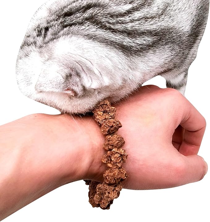 Natural Silvervine Gall Fruit Cat-Attracting Bracelet,Interactive Cat Toy for Relaxing and Teething, Catnip Alternative (Small Gall Fruit)