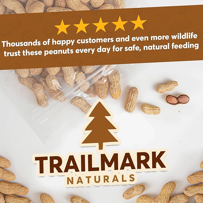 5 LB - Raw Peanuts For Squirrels, Raw In Shell Peanuts For Birds and Wildlife- Squirrel Food, Wild Bird Seed - Grown in The USA