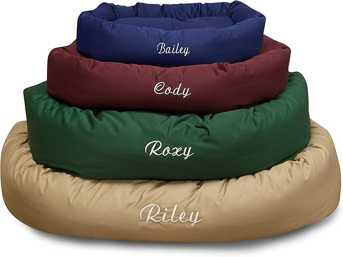 Majestic Pet Personalized 52 Inch Bagel Calming Dog Bed Washable – Cozy Soft Round Dog Bed with Spine Support for Dogs to Rest Their Head - Fluffy Donut Dog Bed 52x35x11 (Inch) - X-Large – Green