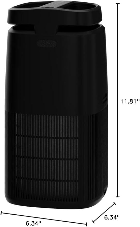 POMORON 4-in-1 Air Purifiers for Home, Air Ionizer Negative Ion Generator, H13 HEPA Filter, UV, Covers 1250 Ft² 99.97% Removal Rate for Pollen Smoke Pet Dander Air Cleaner for Bedroom, MJ002H, Black