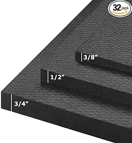 American Floor Mats - Heavy Duty Stall Tiles - Stable/Horse Tiles - Thick, Durable Rubber Flooring Solid Black 8' x 16' Set 3/4" Thick (32 Tiles Total)