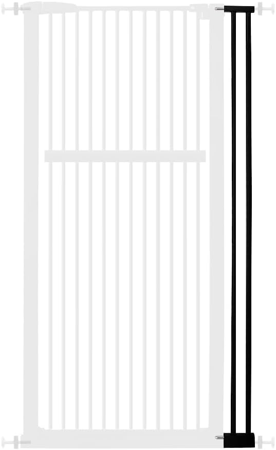 Lumizone Extra Tall Pet Gate 55.12" High Pressure Mounted 4.13" Wide Extension kit 1.37" Gap (Black, 55.12" H × 4.13" W, Extension)