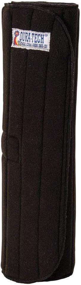 Dura-Tech Secure Fasten Tekno-Dri No Bow Leg Wraps for Horses | Size 12" | Color Black | Secure Hook & Loop Assist Closure | Tekno-Dri Lining | Soft Fleece Outer