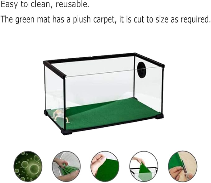 Tfwadmx Reptile Carpet, 2 Pack of Bearded Dragon Mat Terrarium Substrate Liner Bedding for Snake Turtle Lizard Geckos Hermit Crabs (24'' X 16'')
