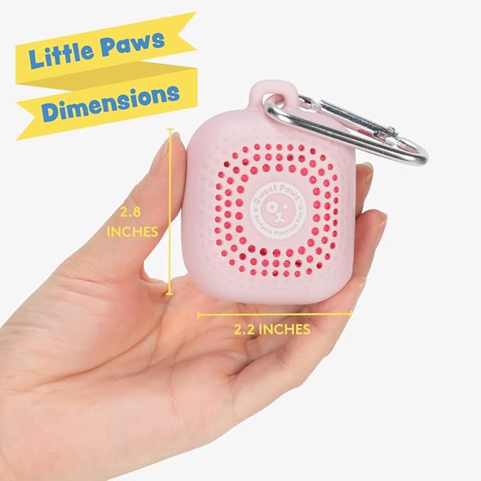 Sweet Paws Portable Dog Paw Towel, Lightweight & Super Absorbent Microfiber, Clips onto Leash, Quick Drying Towel for Dogs Paws with Silicone Case, Dry Dog’s Paws on The Go - Small - Rosy Glow