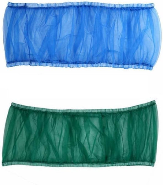 Bird Cage Seed Catcher (2 Pack), Airy Gauze Bird Cage Cover Seeds Guard Dust-Proof Universal Birdcage Accessories Mesh Net Cover (Blue + Green, XL)