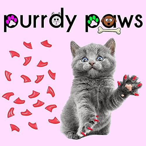 40 Pack Soft Nail Caps for Cat Claws HOT Pink Kitten