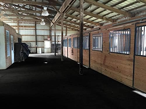 American Floor Mats Heavy Duty Stall Tiles - Stable/Horse Tiles - Thick, Durable Rubber Flooring Solid Black 8' x 8' Set 1/2" Thick (16 Tiles Total)