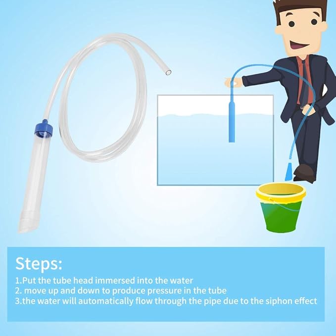 Fish Tank Siphon Cleaner Aquarium Siphon Tube, Aquarium Water Changer, Fish Tank Gravel Cleaner Aquarium Fish Tank Cleaner Aquarium Siphon, Long Nozzle Water Changer Aquarium Cleaning Tool