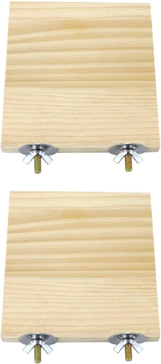 2pcs Bird Perch Platform Flat Stand Beak Paw Grinding Wood for Parrot Parakeet Cockatiel Lovebird Conure Finch Budgie
