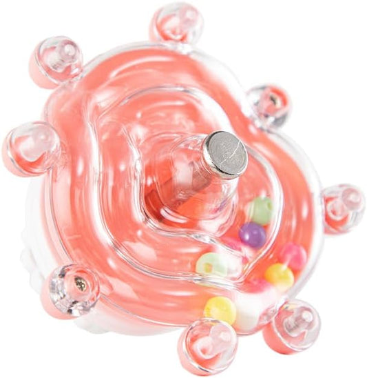 Parakeet Toys，Bird Toys for Conures, 360° Rotating Interactive Bird Cage Toys for Small Birds, Bird Training Toys, Conure Toys，Educational Training Budgie Toys, Cockatiel Toys, Love Bird Toys(Pink)