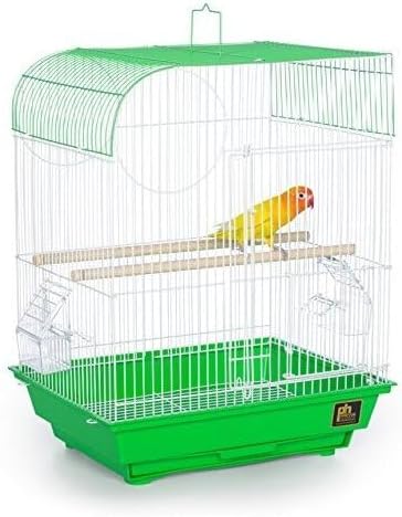 Rustic Retreat Top Bird Cage with Durable Metal Construction, Spacious Interior, and Convenient Top Access Lime Green/Flat Top