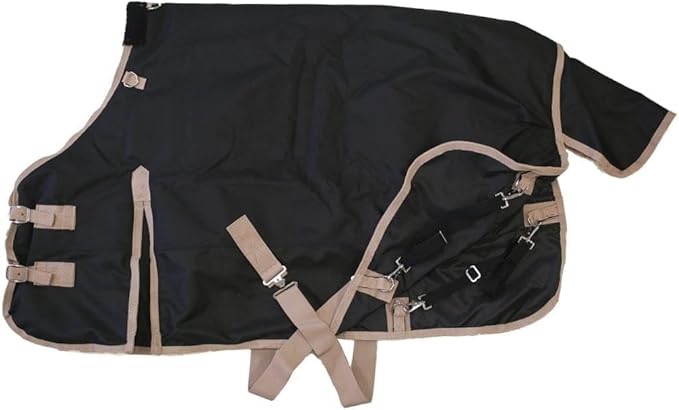 AJ Tack 1200D Waterproof Winter Pony Blanket - 300g Heavyweight Turnout with Fleece Collar, Shoulder Gussets & Tail Flap - Turquoise 54"