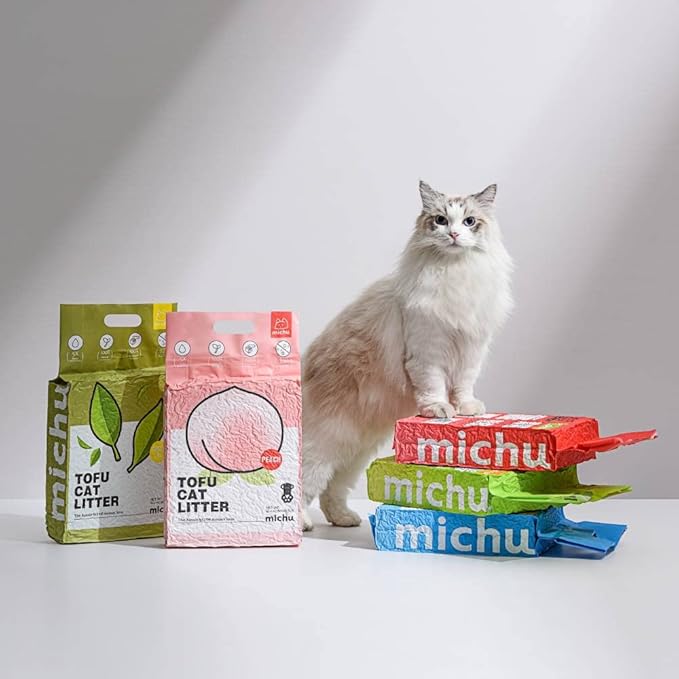 Tofu Cat Litter Natural Clumping Tofu Cat Litter 5.5lb/88oz 5 Scents (Original + Wonder Litter, 2 Pack)
