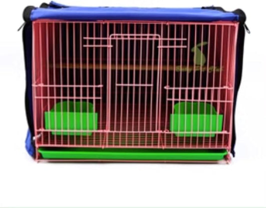 MANON ROSA Bird Cage Cover Birdcage Curtain - Enhanced Privacy Safety Comfort for Parrots Cockatiels Lovebirds Budgerigar Finch Canary Parakeet (S(15.4" L x 11.8" W x 11.8" H),Blue)