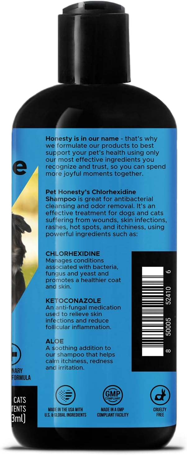 Chlorhexidine Cat & Dog Seasonal Itch Relief Shampoo, for Allergies, Itching, Skin and Coat Supplement, Helps Shedding, Hot Spots, Deodorizing Dog Shampoo & Grooming Supplies,16oz