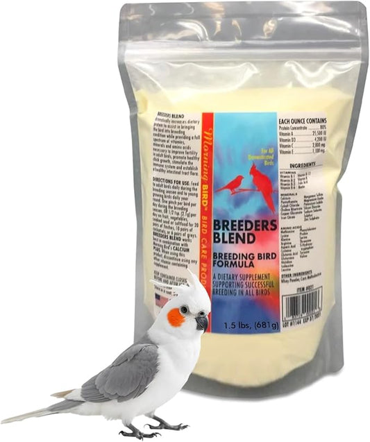 Morning Bird Breeders Blend 1.5 lbs – Protein Supplement for Birds – Supports Breeding, Chick Growth, Muscle Development & Immune Support – Daily Vitamin Blend for Strong Bones & Overall Health