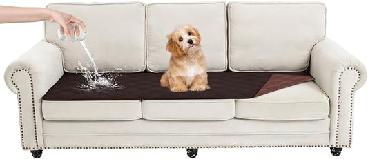 100% Waterproof Dog Couch Protector, Triple-Layer Waterproof Dog Bed Cover Pet Blanket Reversible 2-Tone Sofa Shield, Non-Slip Furniture Guard for Pets(30×71 Inch, Chocolate+Coffee)