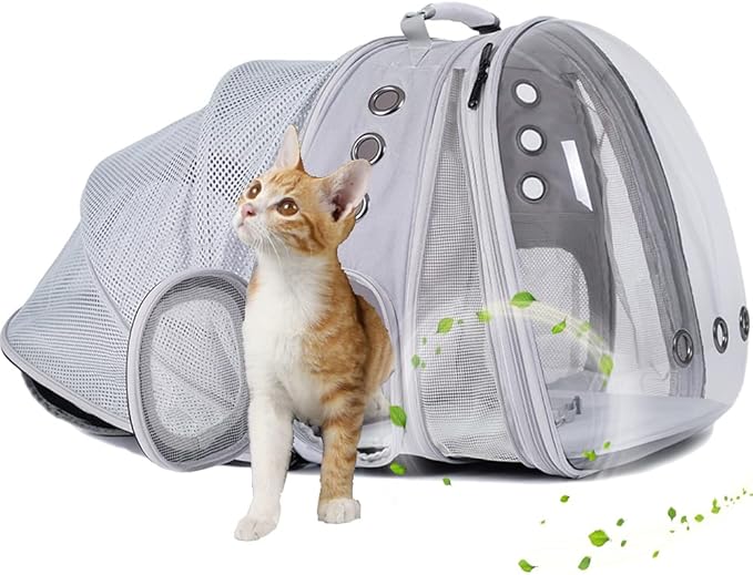 Dual Expandable Cat Backpack Carrier, Fit up to 20 lbs, Expandable Pet Carrier Backpack for Large Fat Cat and Small Puppy
