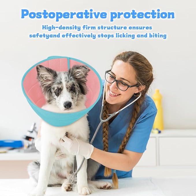 Dog Cone Soft Recovery Collars & Cones After Surgery for Medium Large Dogs, Comfy Ecollars to Stop Licking, Adjustable, Dog Ecollars for Recovery Fabric: Soft Comfort, Ecollars of Shame Alternatives