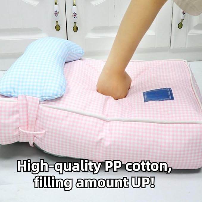 Dog Bed for Small Dogs, Dog Mattress with Pillow for Crate Kennel, Sofa Dog Bed, Super Soft Pet Bed for Medium, Small Dogs Breeds,Pet Bed Puppy Bed,Beds & Furniture (Blue,Small)