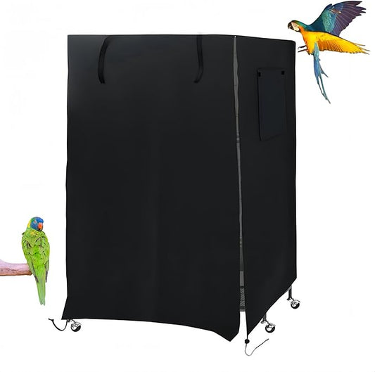 Universal Birdcage Cover Blackout & Breathable for Pets' Good Night, Bird Parrot Cage Cover Durable Washable for Parakeets Lovebirds Budgies Macaw Conure Square Cages, Large (26" L x 19" W x 40" H)
