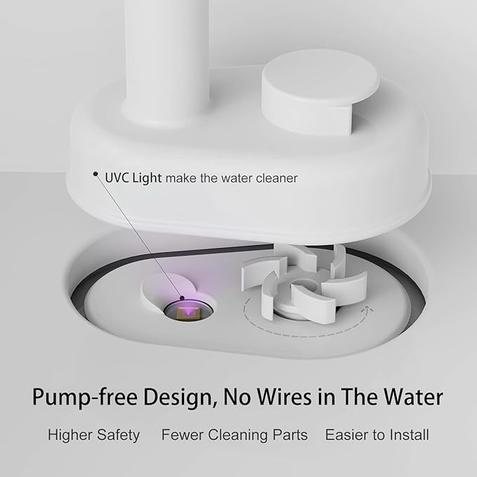 Cat Water Fountain, App Control Wireless Cat Fountain, 122oz/3.6L Pumpless Water Fountains for Cats Indoor with Stainless Steel Tray, Wi-Fi Dog and Pet Water Fountain (Pink, Fountain+8 Fliters)