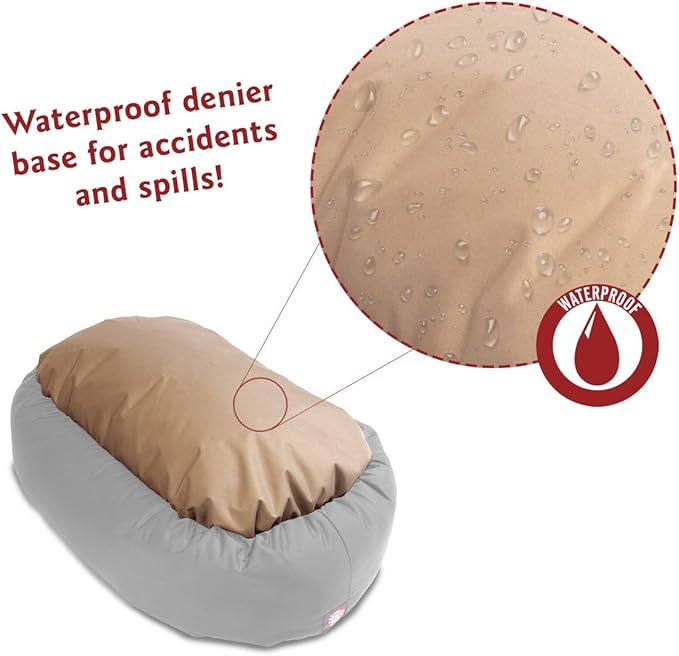 Majestic Pet 32 Inch Links Sherpa Calming Dog Bed Washable – Cozy Soft Round Dog Bed with Spine for Head Support - Fluffy Donut Dog Bed 32x23x7 (inch) – Round Pet Bed Medium - CORAL
