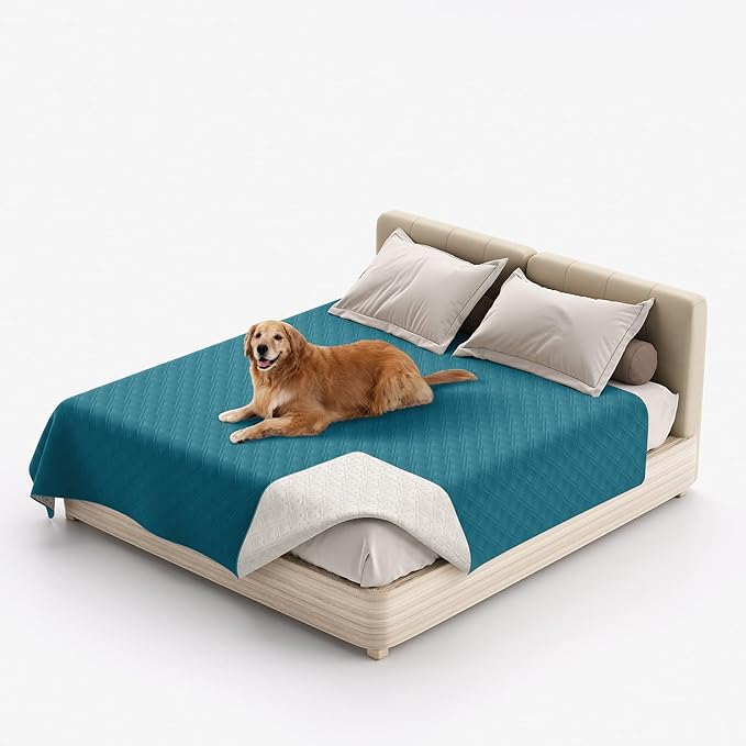 Waterproof Dog Bed Covers for Couch Protection, Water-Resistant Soft Dog Pet Blanket Anti-Slip Dog Blanket for Bed, for Furniture Bed Couch Sofa (Deep Blue,52x82inch)