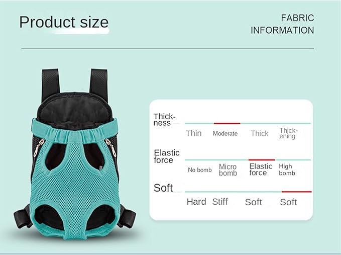 Portable Pet Carrier Backpack, Adjustable Pet Front Cat Dog Carrier Backpack Travel Bag for Small Medium Dogs Cats Puppies, Cat Backpack Carrier for Hiking Cycling (L, M)