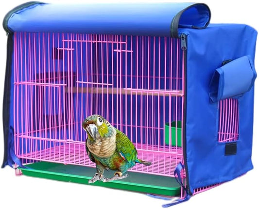 MANON ROSA Bird Cage Cover - Lightproof Birdcage Covers Nighttime- Ideal for Parrots Cockatiels Parakeets Cockatoos Lovebirds Finches Budgerigars Conure (XXL(23.6" Lx15.7 Wx15.7 H),Blue)