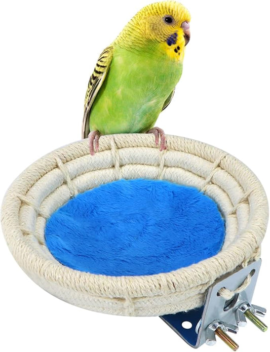 Wontee Bird Nest Breeding Nest Bed Bird Cage House for Parrots Budgies Parakeets Cockatiels Canary Finch Lovebirds (Cotton Rope)