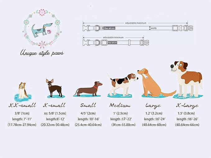 Unique style paws Dog Collar Metal Buckle Blue Pink Grid Collar Gift Durable Cute Collar for Small Medium Large Boys Girls Dogs