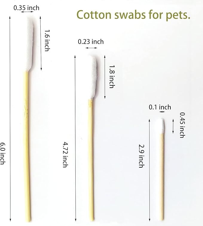 Long Cotton Swabs for Dog Ear Cleaning, 500pcs, 4.7 Inch Biodegradable Cotton Tips, Pet Ear Care & Wound Treatment, Eco-Friendly Dog Ear Swabs