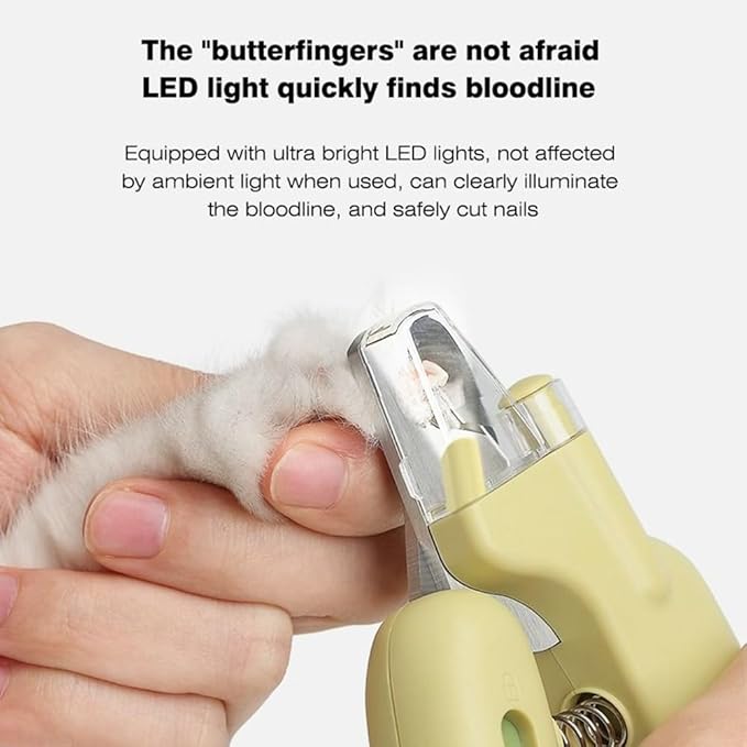 LED Pet Nail Clippers,Upgrade Cat Nail Clipper with Light,Cat Claw Trimmer Nail Clippers for Dogs,Trim Your Pets Nails Easy and Pain-Free Grooming Tool for Small Animals (Green)