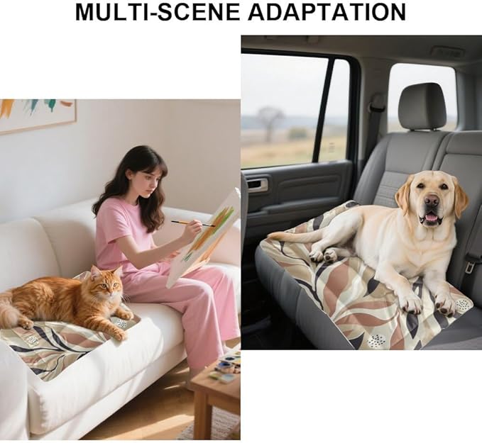 Modern Earthy Leaves Outdoor Dog Bed Small Dog Crate Mat Bed Pads for Crates for Crate Washable Non-Slip Medium Dogs Pad Mat Products Dogs Indoor Outdoor 36X24 Inch