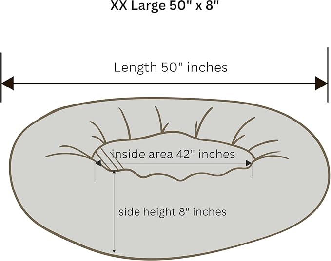 Organic Cotton Canvas Dog Bed: Removable Cover, Natural Fill - Made in USA (Cow Print Brown White, XX Large 50" x 8" inches)