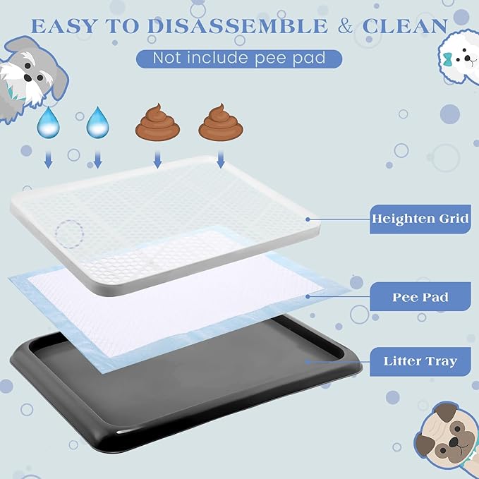 Mifoci 1 Pcs Dog Pee Pad Holder Potty Tray Portable Dog Litter Box Toilet Training for Indoor Outdoor Small Medium Large Pet Puppy