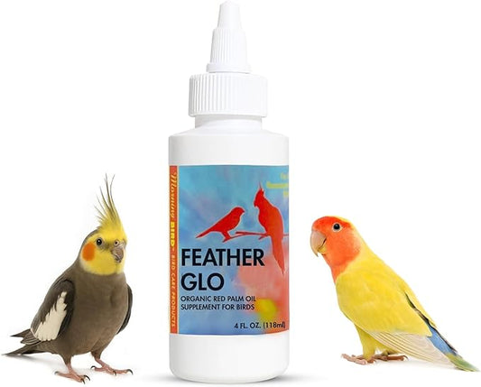 Morning Bird Feather Glo 4 Oz – Palm Oil Supplement for Birds – Supports Pet Skin Treatment Spray, Feather Shine & Immune Health – Vitamin, Mineral & Energy Support for All Bird Types